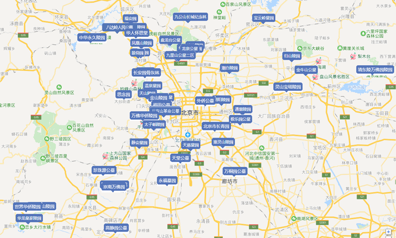 北京墓地位置图