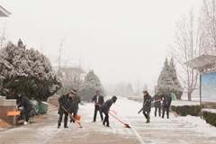 潮白陵园组织全体职工开展扫雪铲冰活动