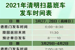 北京八达岭陵园2021年清明扫墓班车发车时间安排