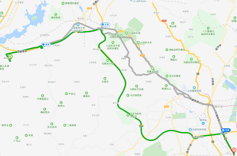 两条路线示意图
