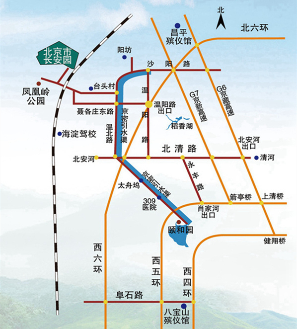 长安园公墓地址交通示意图