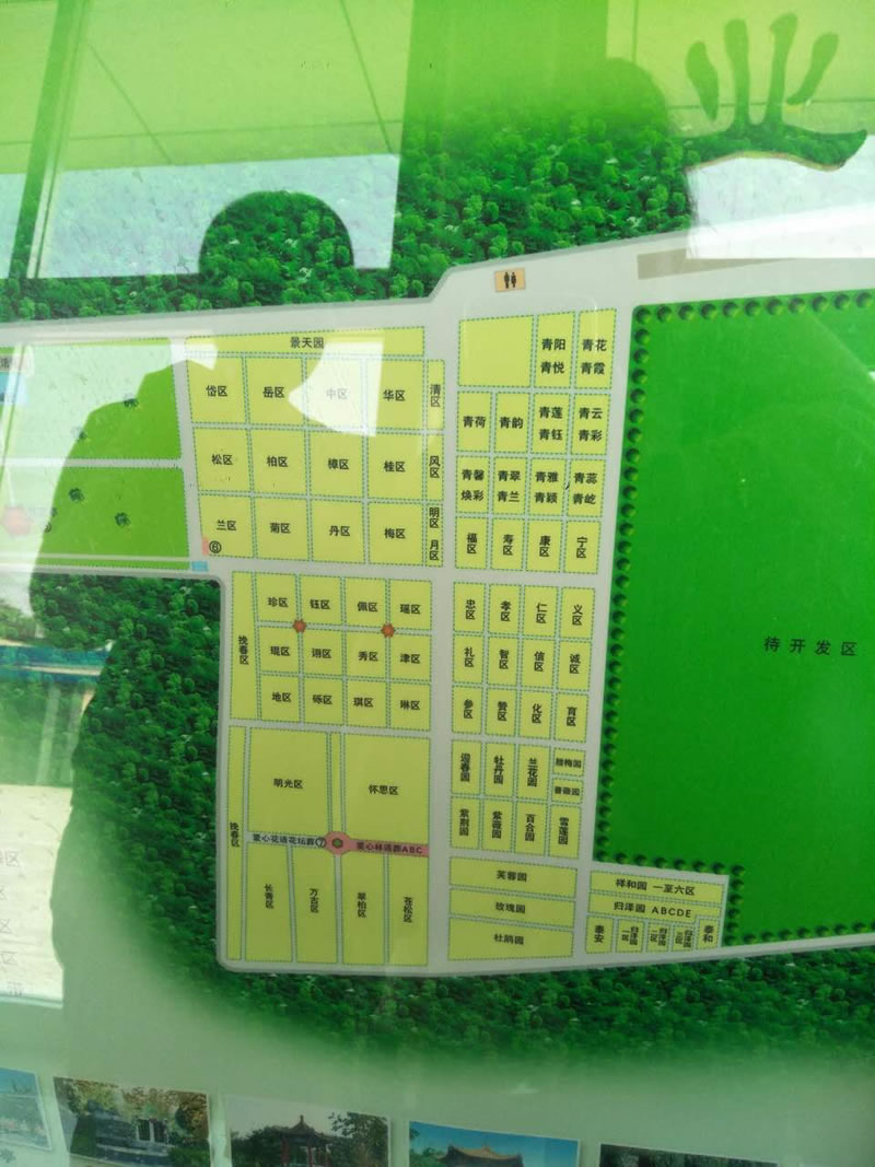 朝阳陵园各个园区规划图