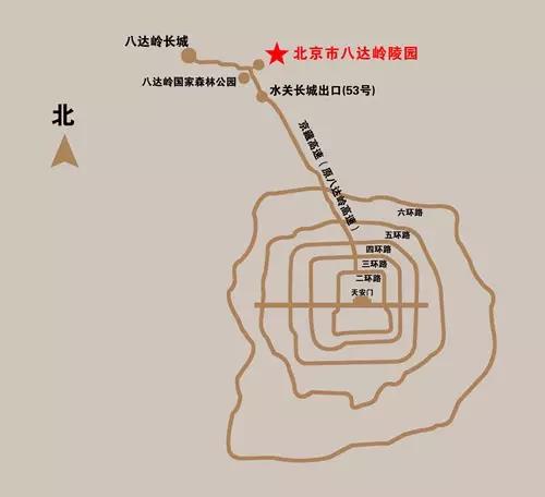 北京八达岭陵园路线图